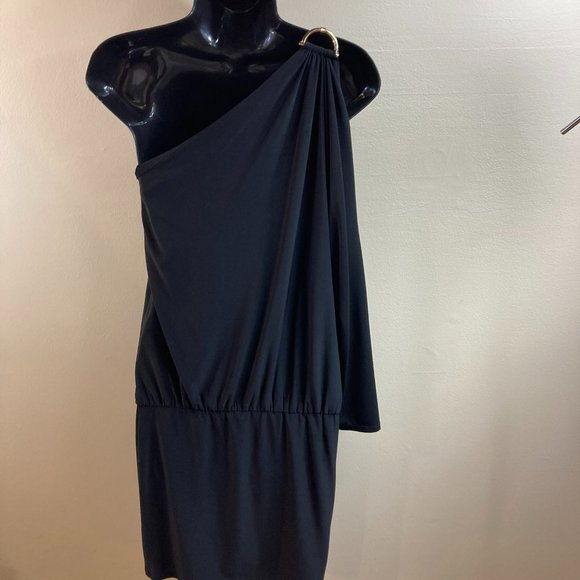 Cache Black One Shoulder Dress - Size Small  New with Tags! Ret $158 - Picture 2 of 8